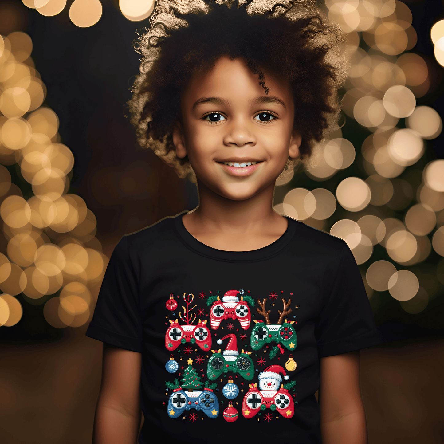 Youth Christmas Gaming Controllers T-Shirt