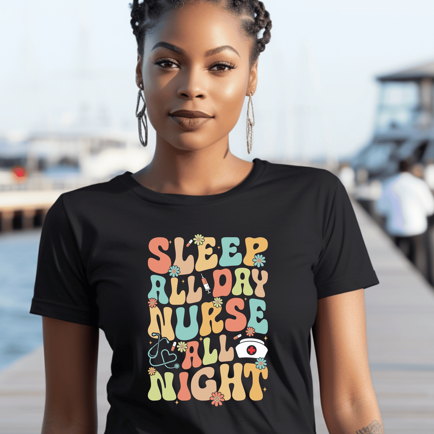 Sleep All Day Nurse All Night  T-Shirt