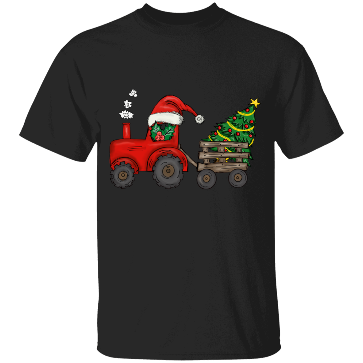 Christmas Tractor Cotton T-Shirt