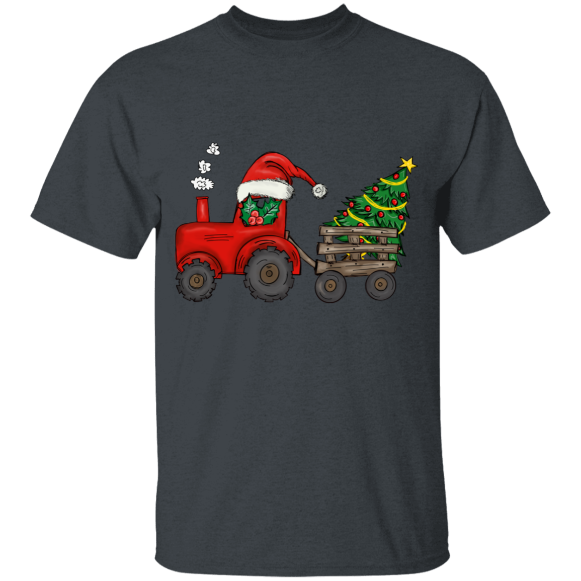 Christmas Tractor Cotton T-Shirt