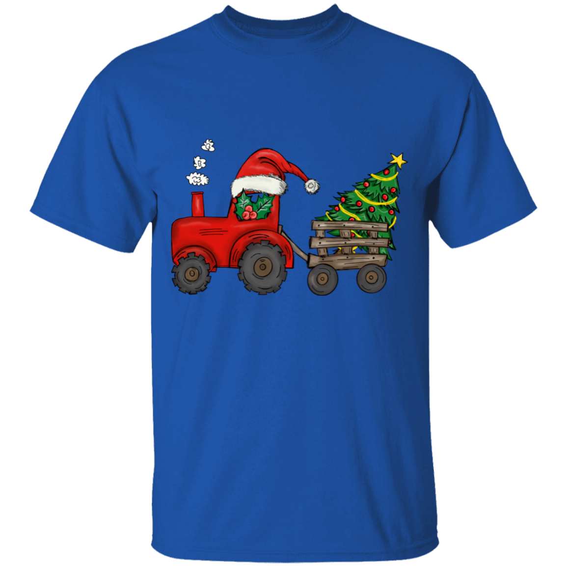 Christmas Tractor Cotton T-Shirt